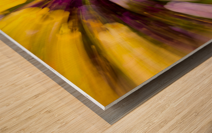 Flower blossoms in curling pattern Wood print