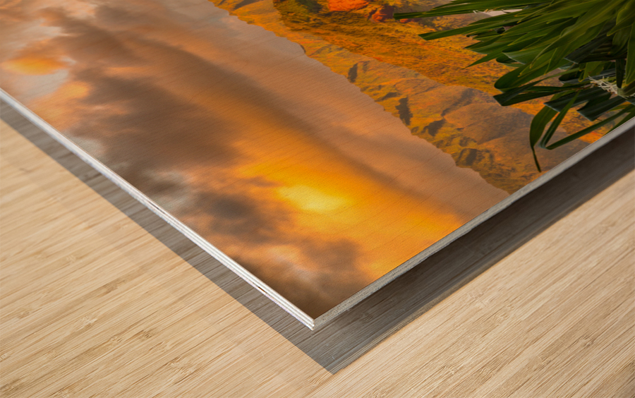 Hawaiian canoe by Hanalei Pier Wood print