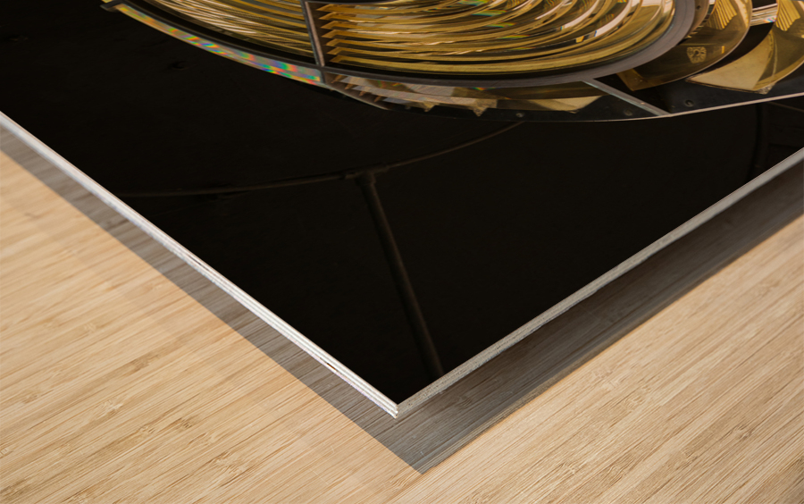 Detail of lighthouse lens at Lizard Light house in Cornwall Wood print