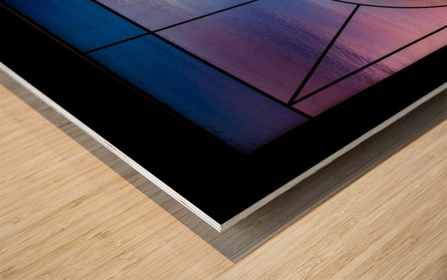 Stained glass window for the order of the Eastern Star Impression sur bois