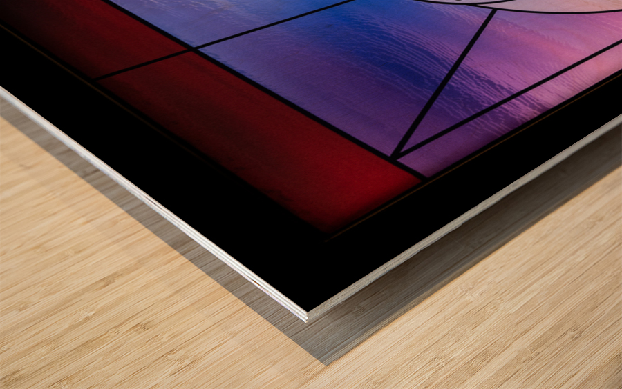 Stained glass window for the order of the Knights Templar Wood print