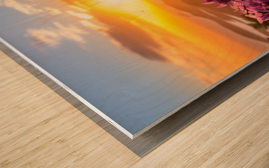 Sunset over Charlotte Amalie St Thomas Wood print