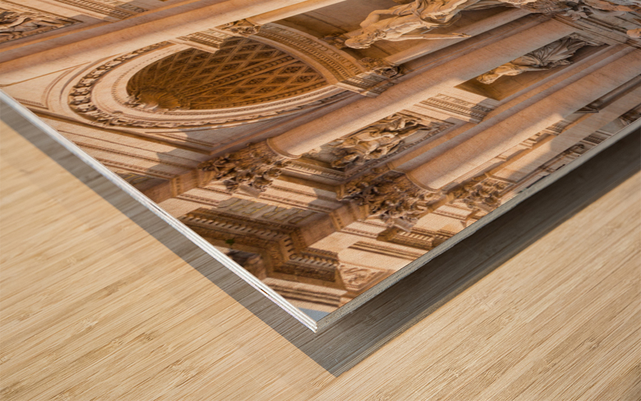 Trevi fountain details in Rome Italy Wood print