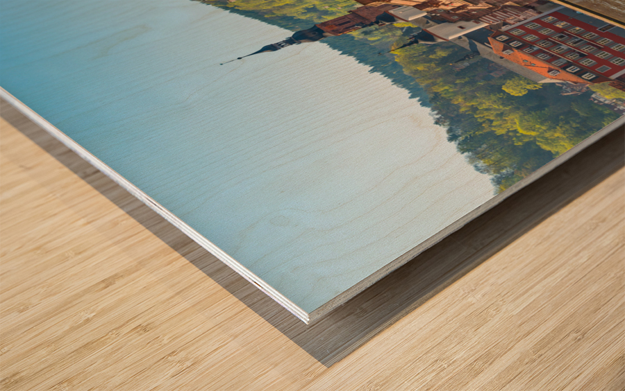 Old bridge into town of Heidelberg Germany Wood print