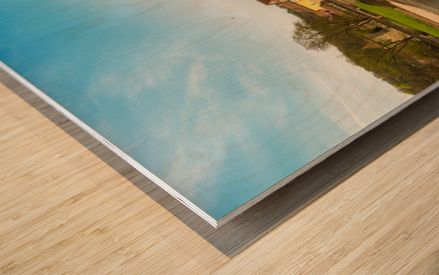 Reflection of Schwabisch Hall Germany Impression sur bois