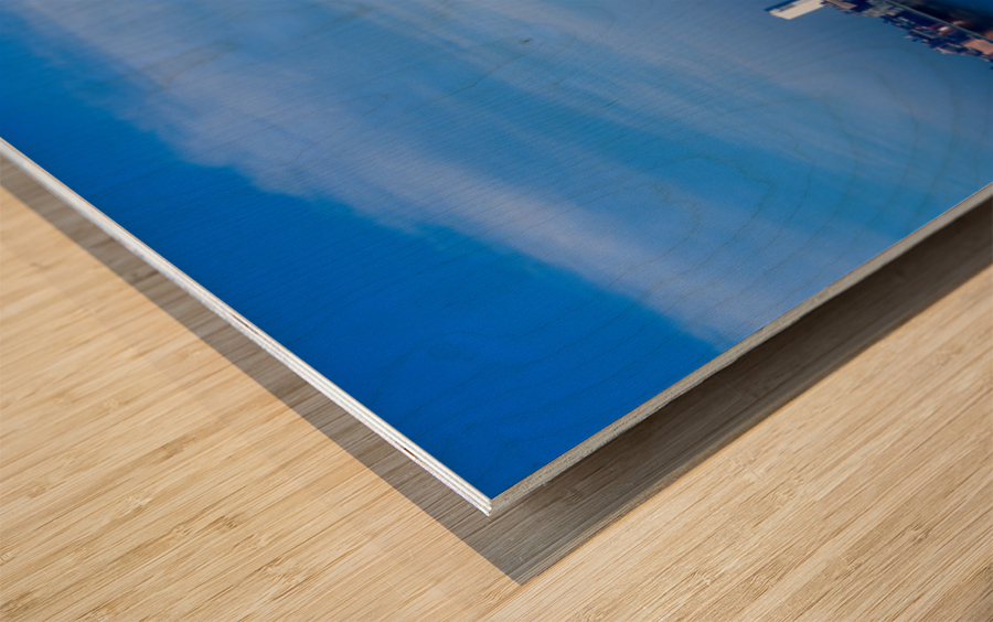 Panorama of Lower Manhattan at dusk Wood print