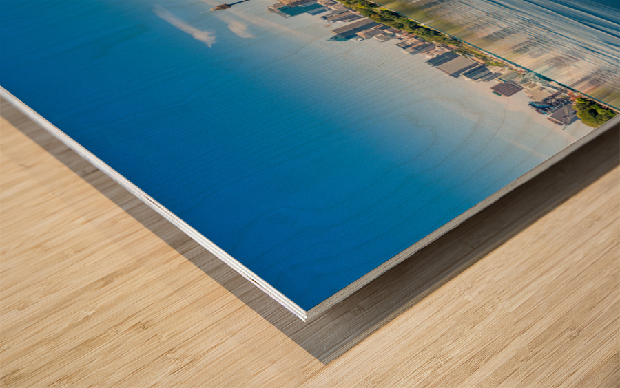 Dramatic panoramic photo Sydney harbor Impression sur bois