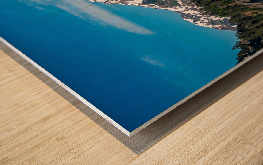 Rocky outcrops in the bay at Seward in Alaska Wood print