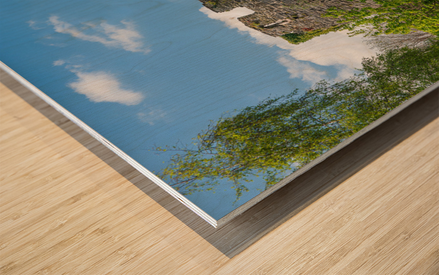 Ancient toilets in the historic Conwy castle in North Wales Wood print