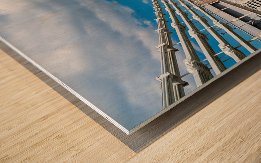 Thomas Telford suspension bridge to the Castle in Conwy Wood print