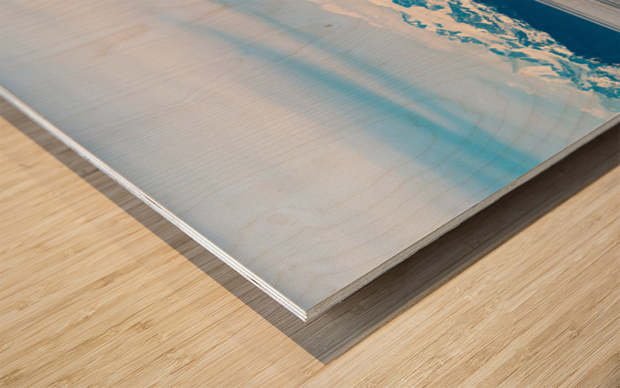 Cruise boat wake leaving Prince William Sound and Valdez Wood print