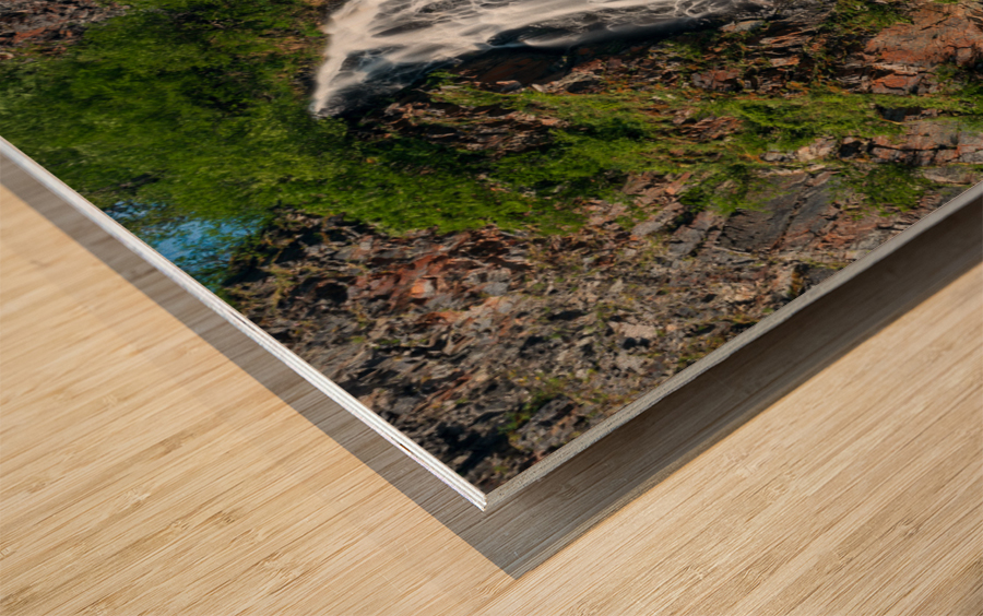 Dramatic waterfall of Horsetail Falls in Keystone Canyon Wood print