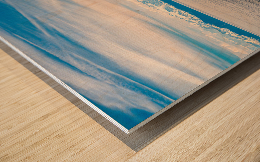 Cruise boat wake leaving Prince William Sound and Valdez Wood print