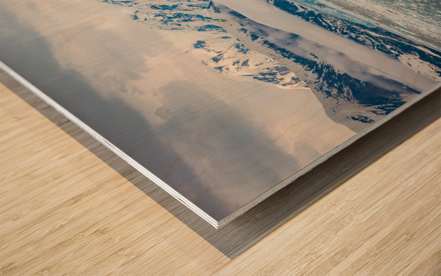 The Hubbard glacier near Valdez in Alaska on cloudy day Wood print
