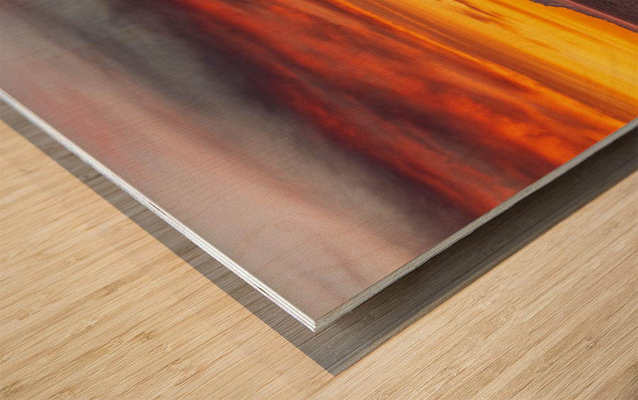 Sunset by Mt Fairweather and the Glacier Bay National Park in Al Impression sur bois