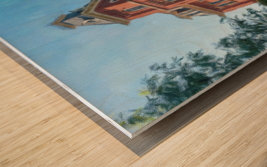 Impressionist view of Woodburn Hall in Morgantown Impression sur bois