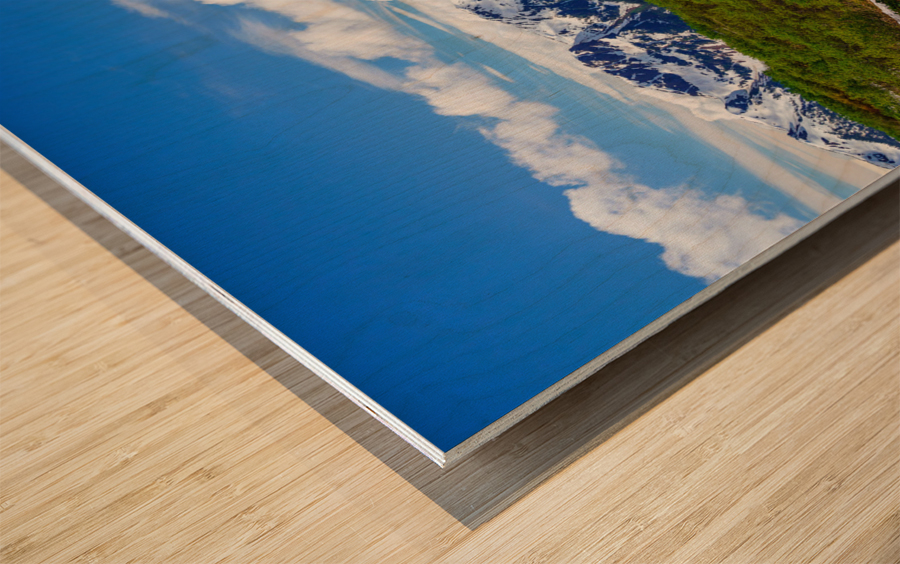 View from Mount Roberts toward Mt Bradley above Juneau Alaska Wood print