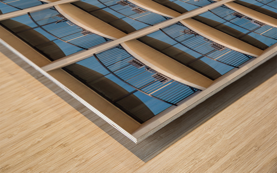 Pattern of hotel room balconies  Wood print