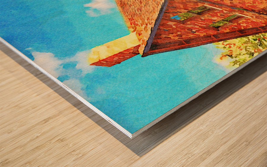 Watercolor Lighthouse keeper house Bill Baggs Impression sur bois