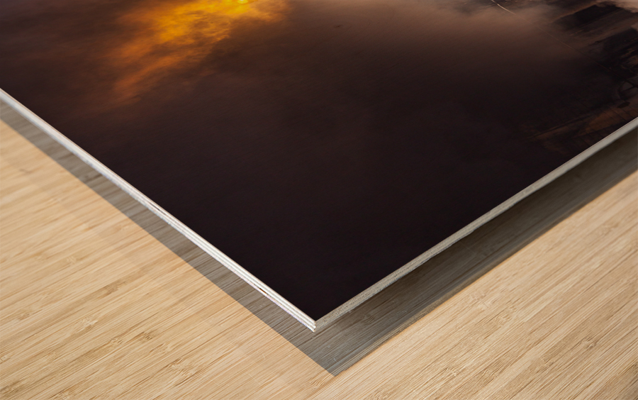 Dramatic 1916 Baldwin Steam locomotive enters tunnel Wood print