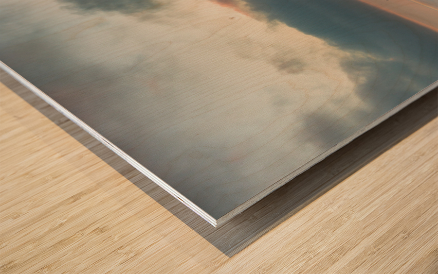 Sunset at dusk Ventura pier California Wood print