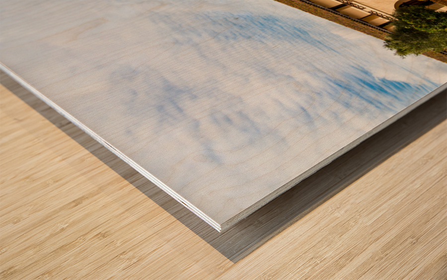 Cloudy day at Santa Ines Mission California Wood print