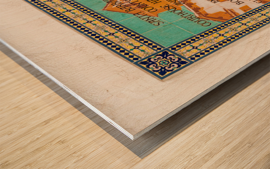 Tiling celebrating building of Courthouse Wood print