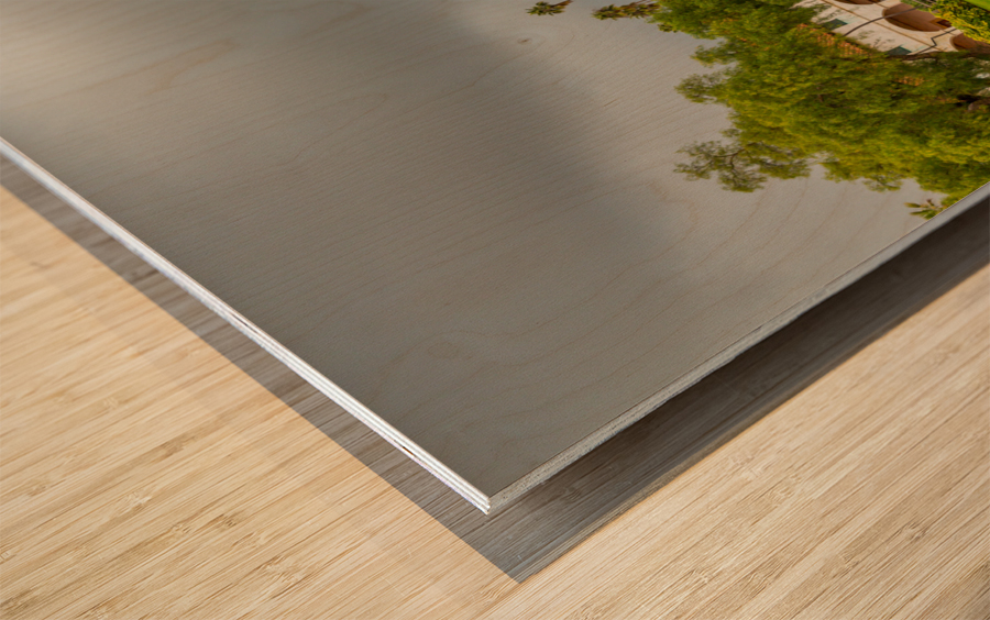 Cloudy stormy day at Santa Barbara Mission Wood print