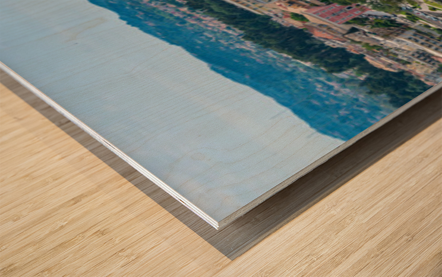 Wide panorama of  Kerkyra on island Corfu Impression sur bois