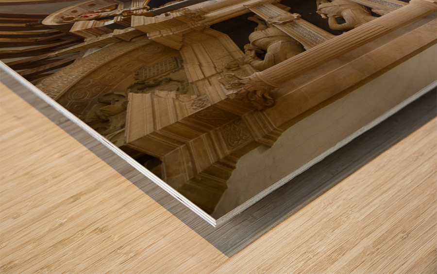 Interior of St Mary Church Swinbrook Wood print