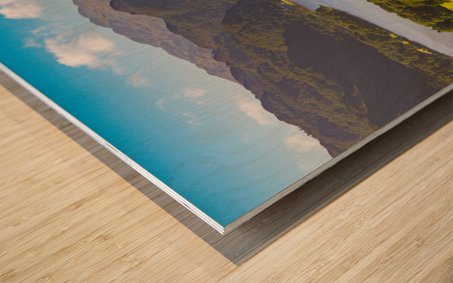 Detail of Derwent Water in Lake District Wood print