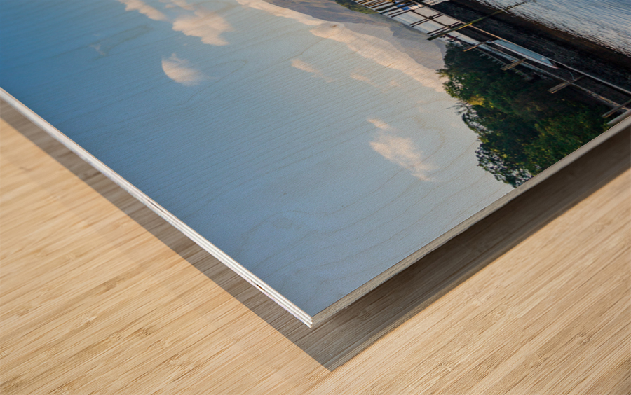 Rowing Boats on Derwent Water in Lake District Impression sur bois