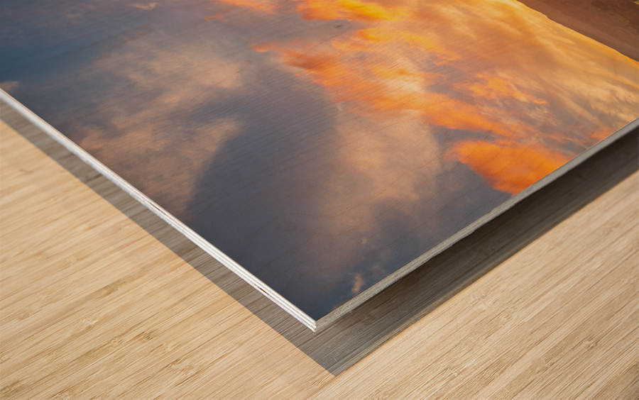 Sunrise over Rydal Water in Lake District Wood print