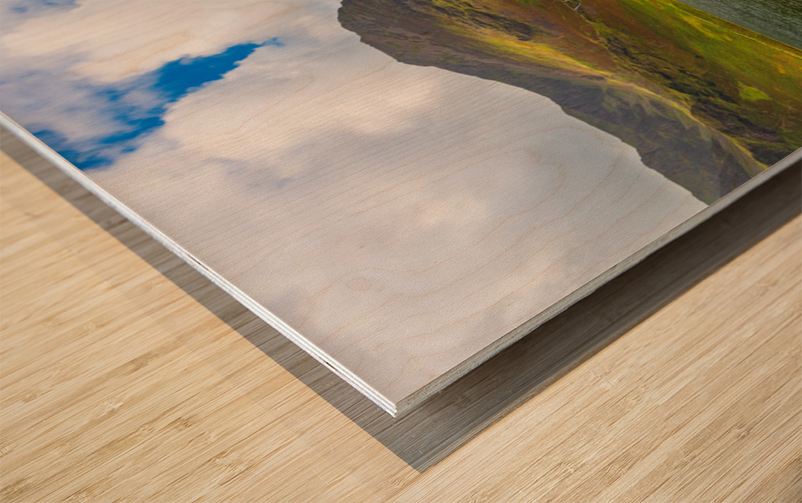 Panorama of Buttermere in Lake District Wood print