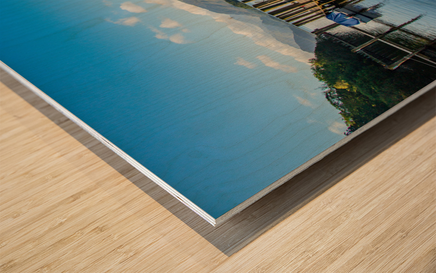 Boats on Derwent Water in Lake District Impression sur bois