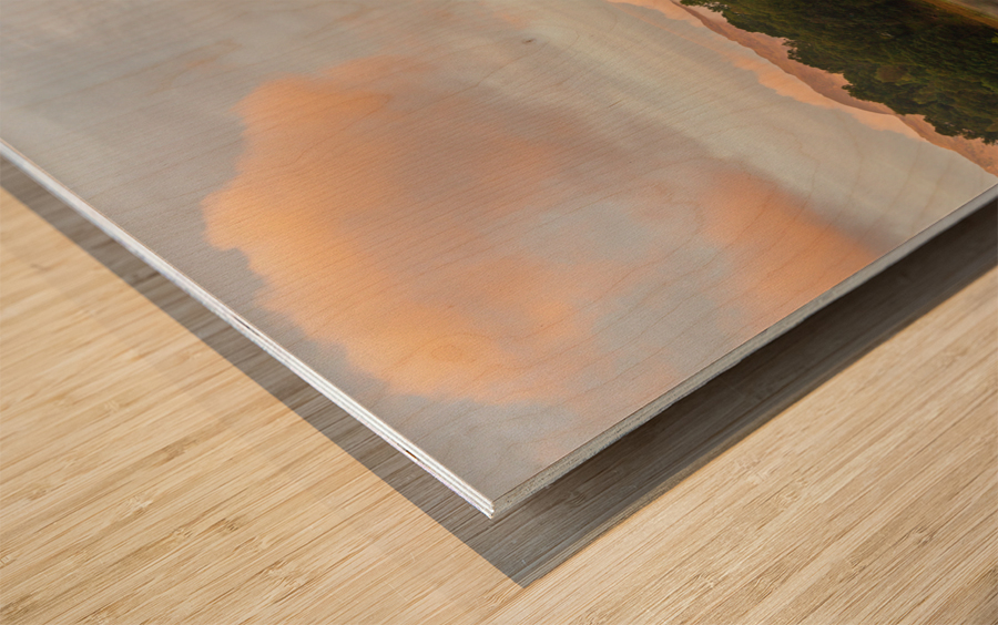 Sunrise at Loughrigg Tarn in Lake District Wood print