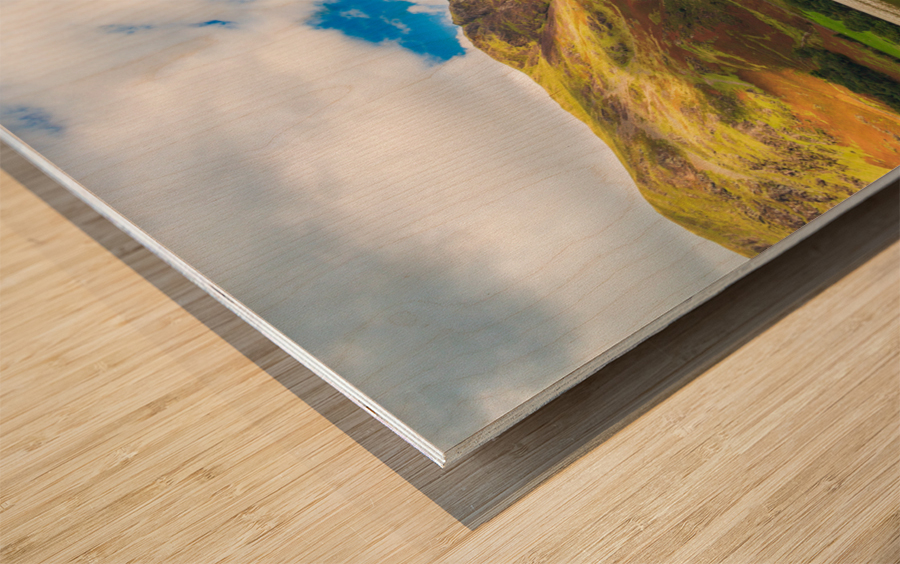 Reflections in Buttermere in Lake District Wood print