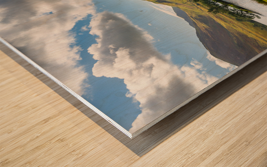 View over Crummock Water in Lake District Wood print