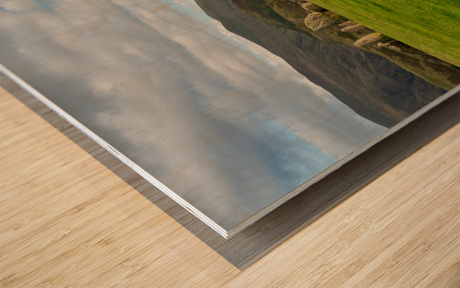 Buttermere panorama in Lake District Wood print