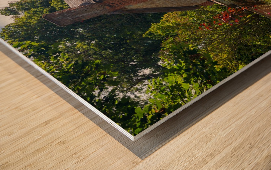 Old cotswold stone house in Honington Impression sur bois