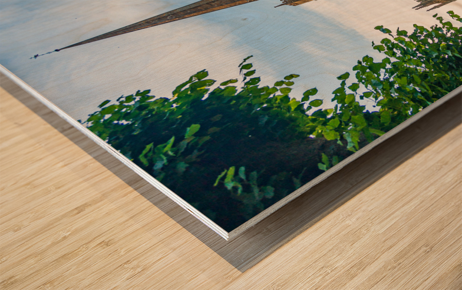 Church and graveyard in Burford in Cotswolds Impression sur bois