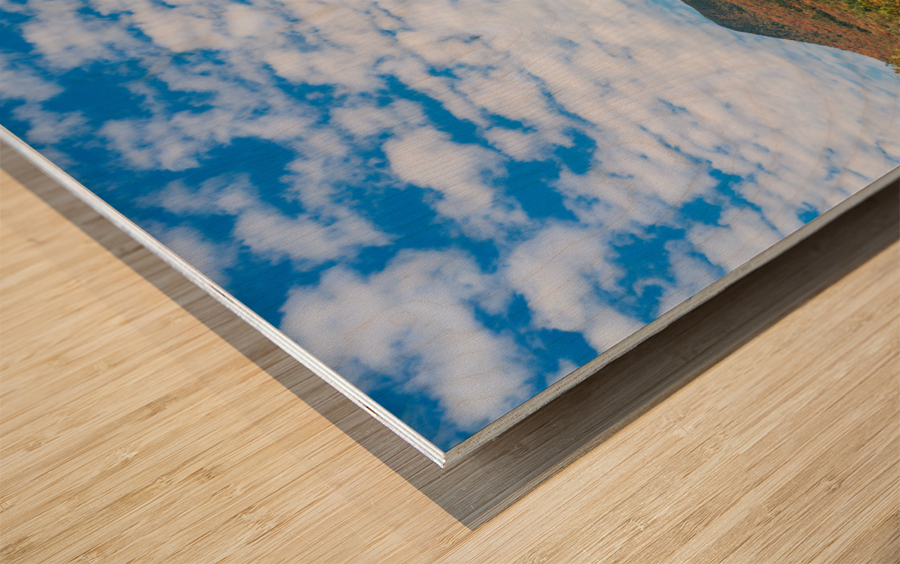 Grandview Farm barn with fall colors in Vermont Wood print