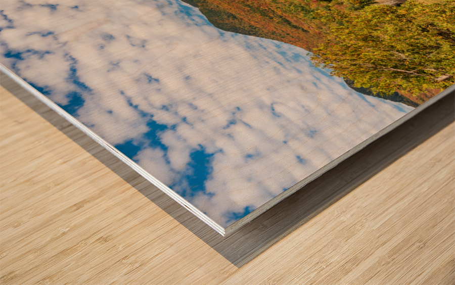 Grandview Farm barn with fall colors in Vermont Impression sur bois