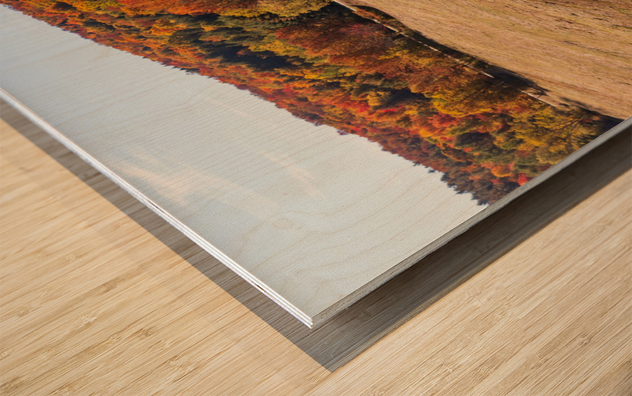 Grandview Farm barn with fall colors in Vermont Wood print