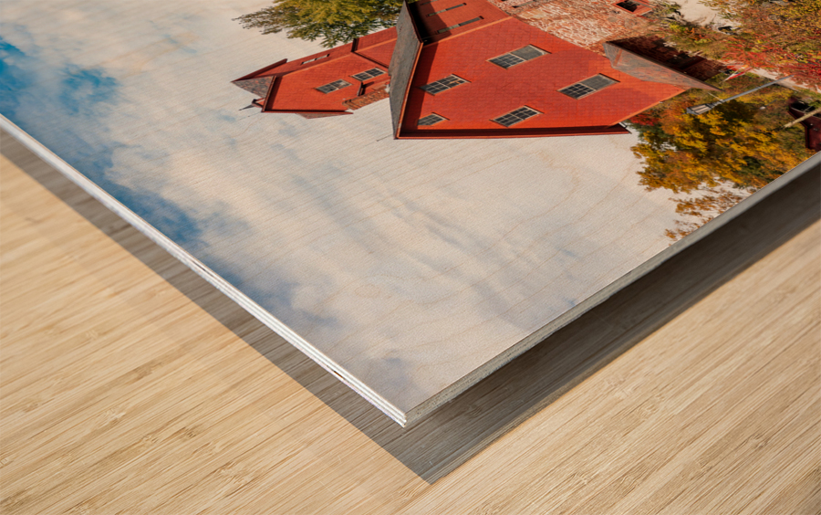 Old Red Mill in Jericho Vermont during the fall Wood print