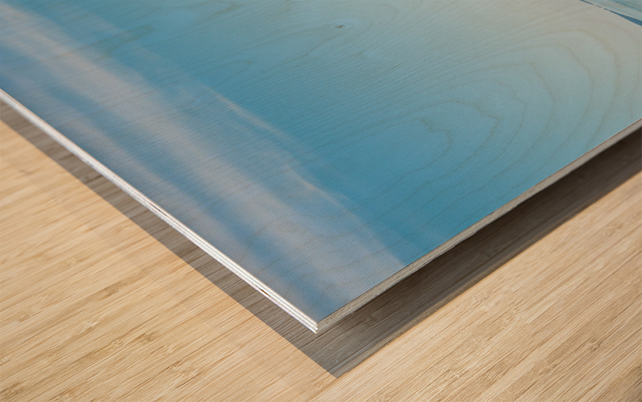 Small rocky island in Lake Champlain Wood print