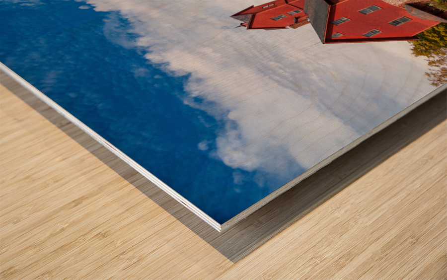 Old Red Mill in Jericho Vermont during the fall Impression sur bois