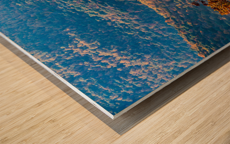 Sunrise over Cheat river from Coopers Rock Wood print