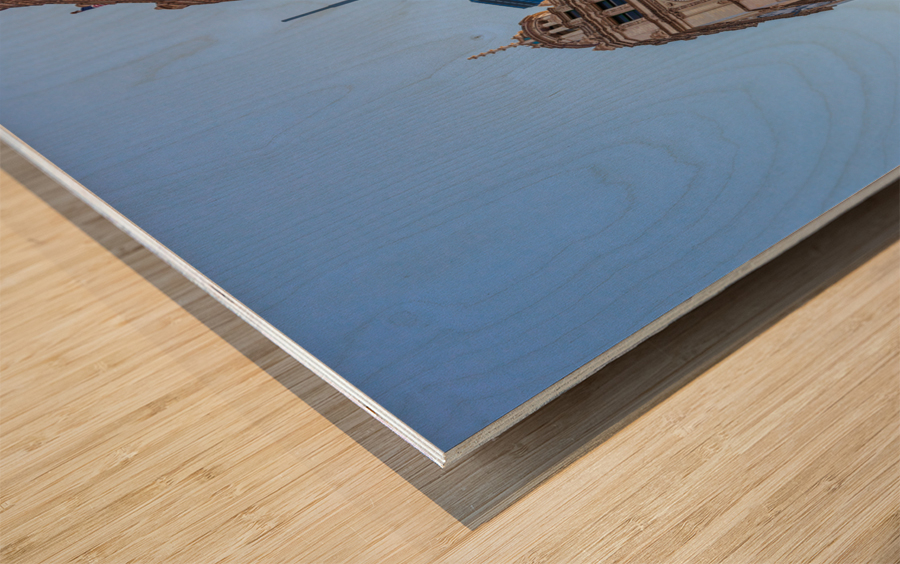 Wrigley building and Trump tower Chicago Wood print