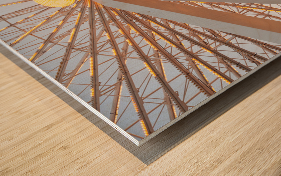 Detail of large ferris wheel Wood print